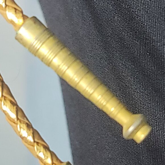 Vintage Western Style Bolo Tie Agate Stone Rhodochrosite Gemstone Cabochon Bezel - Picture 7 of 8